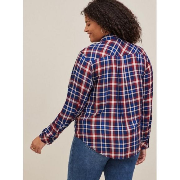 Torrid Lizzie Rayon Twill Button-Up Long Sleeve Shirt Women's Size 3X - Picture 2 of 12